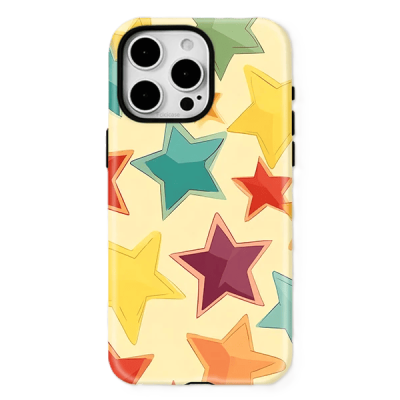 iPhone case,Colorful Stars case,matte finish case,wireless charging case,iPhone 16 Pro cover