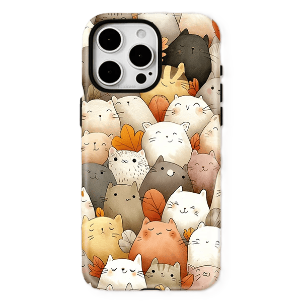 Cartoon Cats Shockproof Case iPhone 16 Pro - View 1