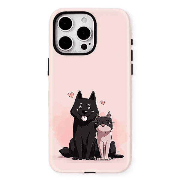 Adorable Cat Dog Case iPhone 16 Pro - View 1